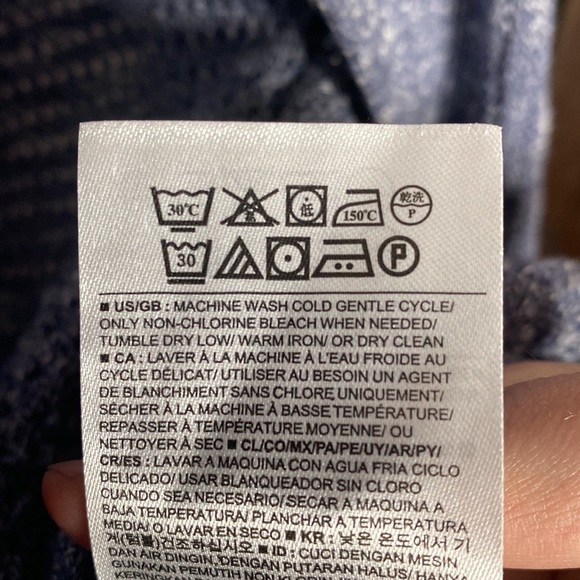 Banana Republic East West Easy Navy open knit ribbed edge cardigan size M - Picture 11 of 11